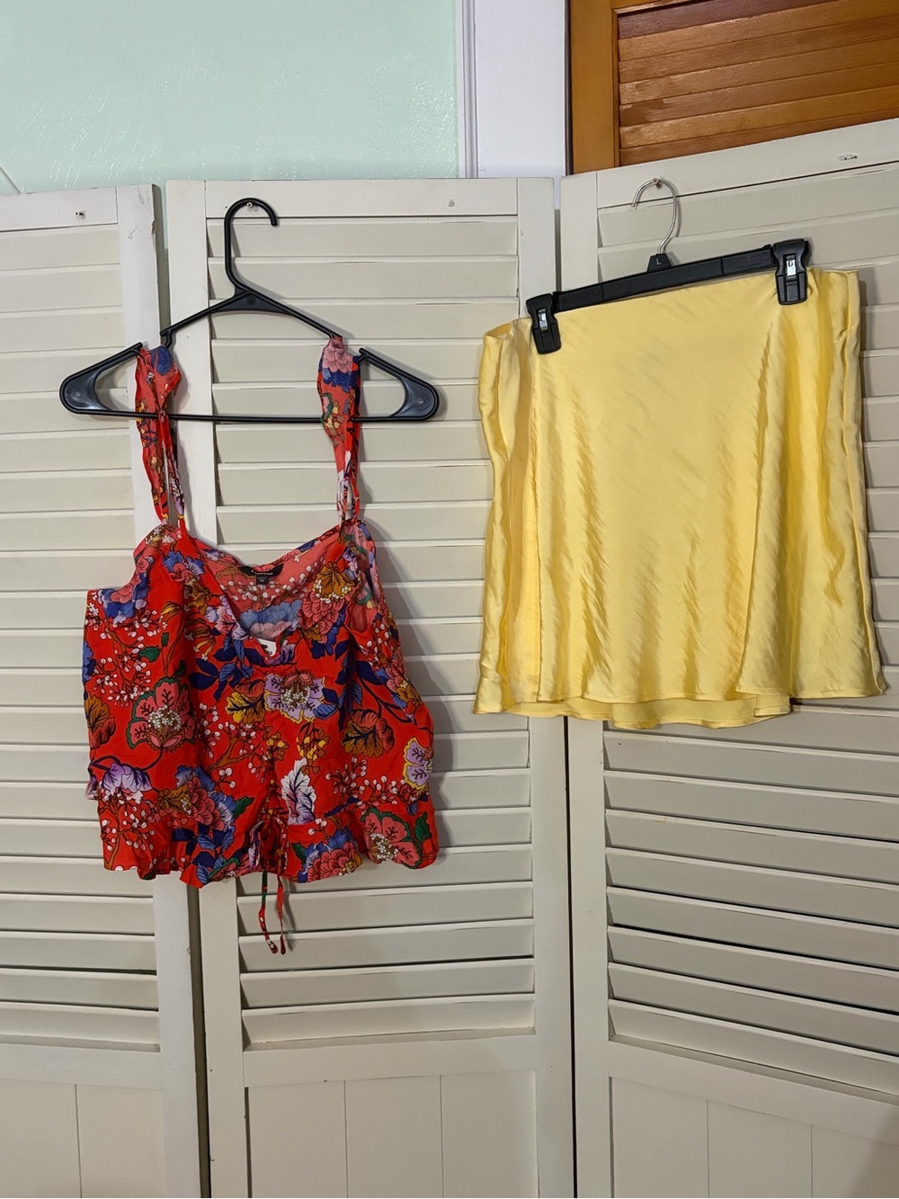 Two piece PREMIUM outfit including NWT A New Day satin skirt & NWT Express Tank